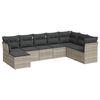 vidaXL 8-tlg. Garten-Sofagarnitur mit Kissen Hellgrau Poly Rattan