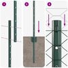 vidaXL Zaun mit Pfosten Gr&uuml;n 1,6 x 50 m Stahl und PVC