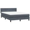 vidaXL Boxspringbett mit Matratze Dunkelgrau 140x210 cm Samt