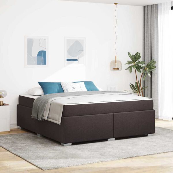 vidaXL Bettrahmen mit Matratze Dunkelbraun 180 x 200 cm Stoff