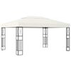 vidaXL Pavillon mit LED-Lichterkette 3x4 m Creme Stoff