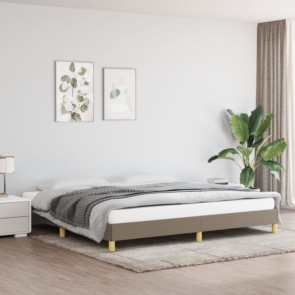 vidaXL Bettgestell ohne Matratze Taupe 200x200 cm Stoff