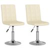 vidaXL Esszimmerst&uuml;hle 2 Stk. Drehbar Creme Stoff