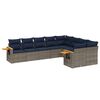 vidaXL 9-tlg. Garten-Sofagarnitur mit Kissen Grau Poly Rattan