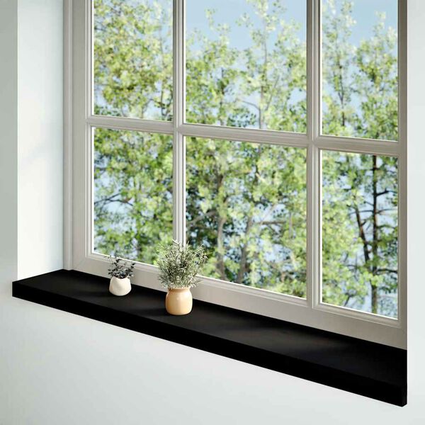 vidaXL Fensterb&auml;nke 2 Stk. Dunkelbraun 110x20x2 cm Massivholz Eiche