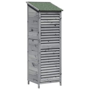 vidaXL Gartenschuppen Grau 59 x 56 x 176 cm Massivholz aus Fichte