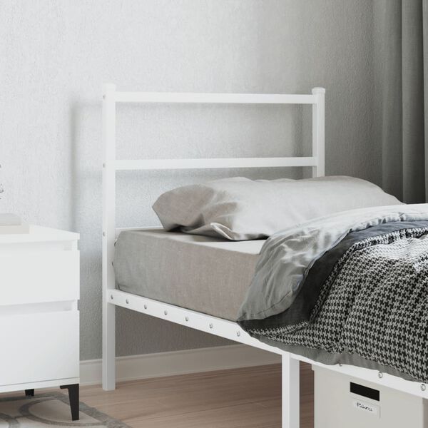vidaXL Ersatz-Kopfteil Metall Wei&szlig; 80 cm