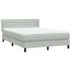 vidaXL Boxspringbett mit Matratze Hellgrau 160x220 cm Samt