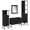vidaXL Badezimmerm&ouml;bel-Set 4 stk. Schwarz 33 x 33 x 185,5 cm