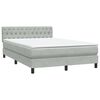 vidaXL Boxspringbett mit Matratze & LED Hellgrau 160x210 cm Samt