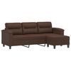 vidaXL 3-Sitzer-Sofa mit Hocker Braun 180 cm Kunstleder