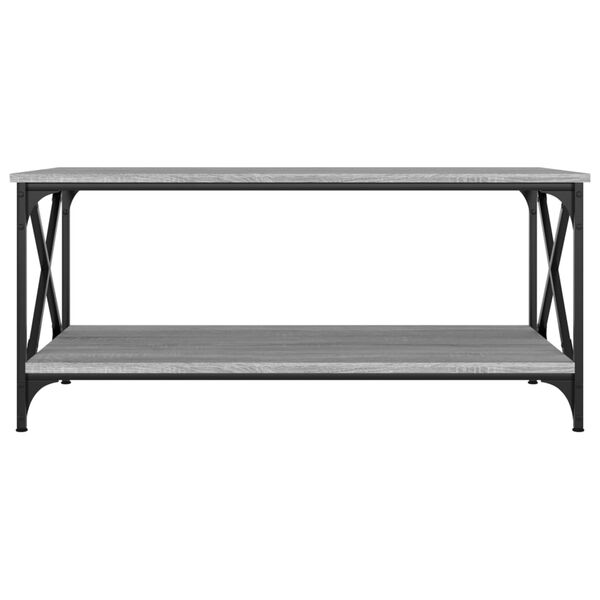 vidaXL Couchtisch Grau Sonoma 100x50x40 cm Holzwerkstoff und Eisen