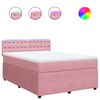 vidaXL Boxspringbett mit Matratze Rosa 140x200 cm Samt