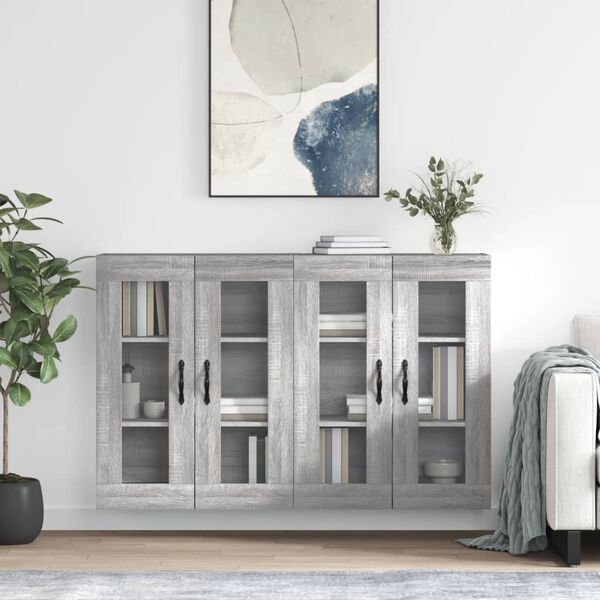 vidaXL Wandschr&auml;nke 2 Stk. Grau Sonoma Holzwerkstoff