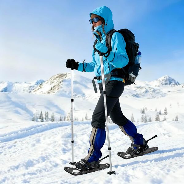 vidaXL 3 in 1 Schneeschuhe Schwarz 21 Zoll Aluminium und HDPE