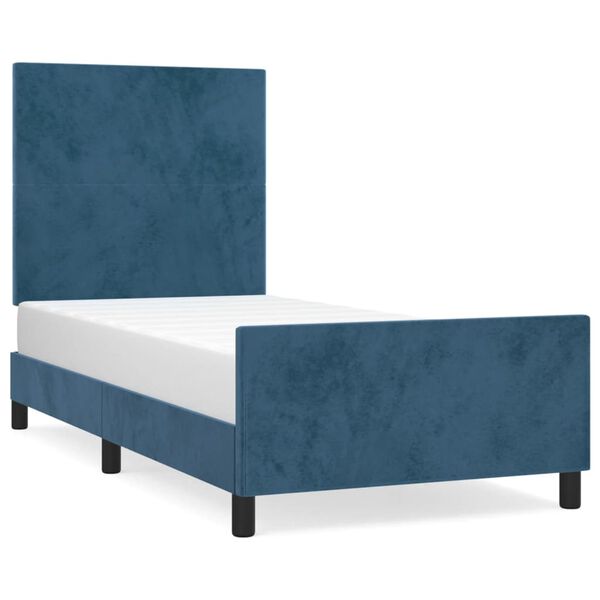 vidaXL Bettgestell ohne Matratze Dunkelblau 90x200 cm Samt