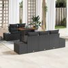 vidaXL Garten-Sofa-Set mit Speicher 6 pcs Schwarz Poly Rattan