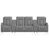 vidaXL 4-Sitzer Massagesessel mit Getränkehalter Grau Kunstleder