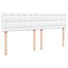 vidaXL Boxspringbett mit Matratze Wei&szlig; 200x200 cm Kunstleder