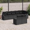 vidaXL Gartensofa-set mit Speicher 8 pcs Schwarz Poly-Rattan