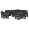 vidaXL Gartensofa-set 12 Stk. Grau Poly-Rattan