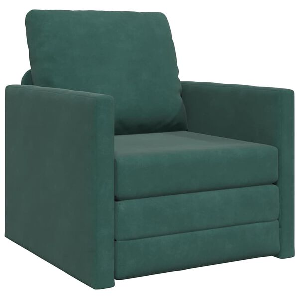 vidaXL Schlafsofa 60cm Dunkelgr&uuml;n Samt