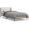 vidaXL Bettgestell Sonoma-Eiche 90x200 cm Holzwerkstoff und Metall