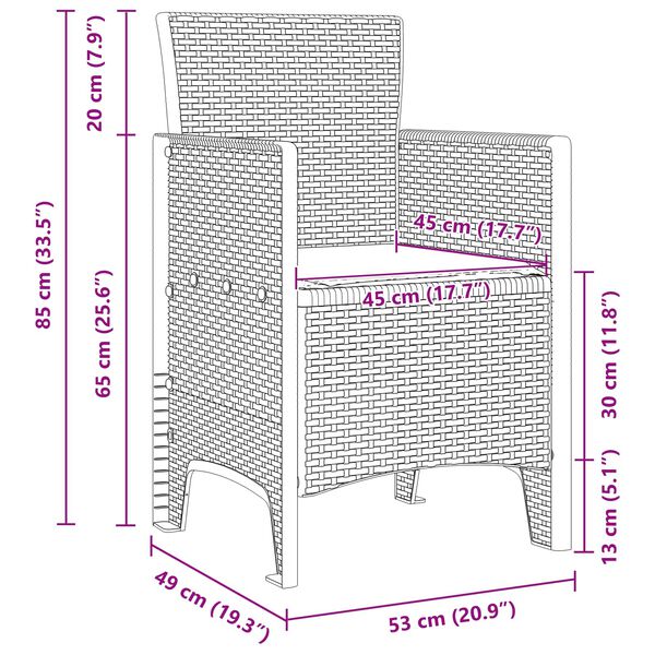 vidaXL Garten Essgruppe 9 pcs Hellgrau Polt Rattan