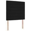 vidaXL LED Boxspringbett mit Matratze Schwarz 100 x 200 cm Stoff