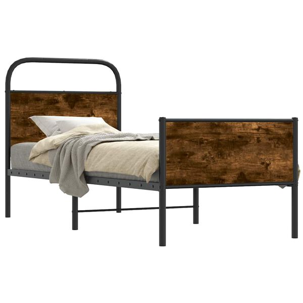 vidaXL Bettgestell ohne Matratze 75x190 cm Sonoma-Eiche Holzwerkstoff
