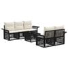 vidaXL Gartensofa-set 6 stk. Schwarz 55 x 55 x 37 cm Poly-Rattan