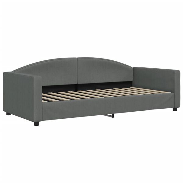 vidaXL Tagesbett Ausziehbar mit Schubladen Dunkelgrau 90x190 cm Stoff