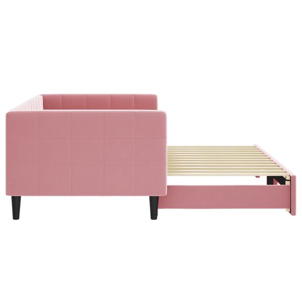 vidaXL Tagesbett Ausziehbar Rosa 90x200 cm Samt