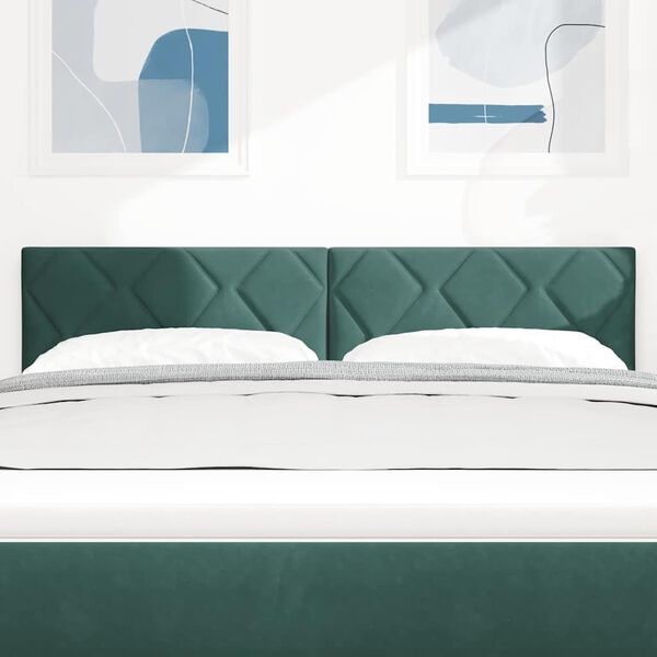 vidaXL LED Kopfteil Dunkelgr&uuml;n 144 cm Kunstleder