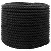vidaXL Baumwollseil 14 mm 100 m Schwarz 100% Baumwolle