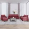 vidaXL 4-tlg. Sofagarnitur mit Kissen Weinrot Stoff