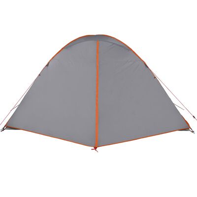 vidaXL Kuppel-Campingzelt 6 Personen Grau und Orange Wasserdicht