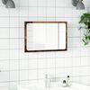 vidaXL Badspiegel mit LED-Leuchten Altholz-Optik 60x8,5x38 cm