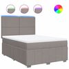 vidaXL Boxspringbett mit Matratze Taupe 160x200 cm Stoff