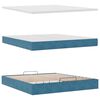 vidaXL Ottoman-Bett mit Matratzen & LED Dunkelblau 200x200 cm Samt