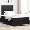 vidaXL LED Boxspringbett mit Matratze Schwarz 120 x 190 cm Stoff