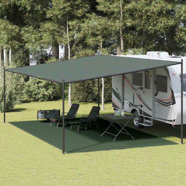 vidaXL Zeltteppich 400x700 cm Dunkelgr&uuml;n HDPE