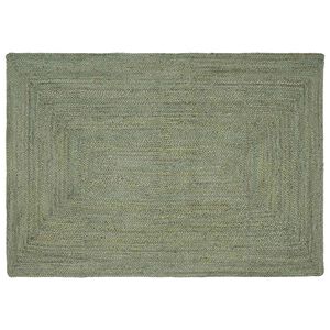 vidaXL Bereichsteppiche Rechtwinklig Olive Gr&uuml;n 140 x 200 cm Jute