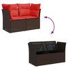 vidaXL Gartensofa mit Kissen 2-Sitzer Braun Poly Rattan