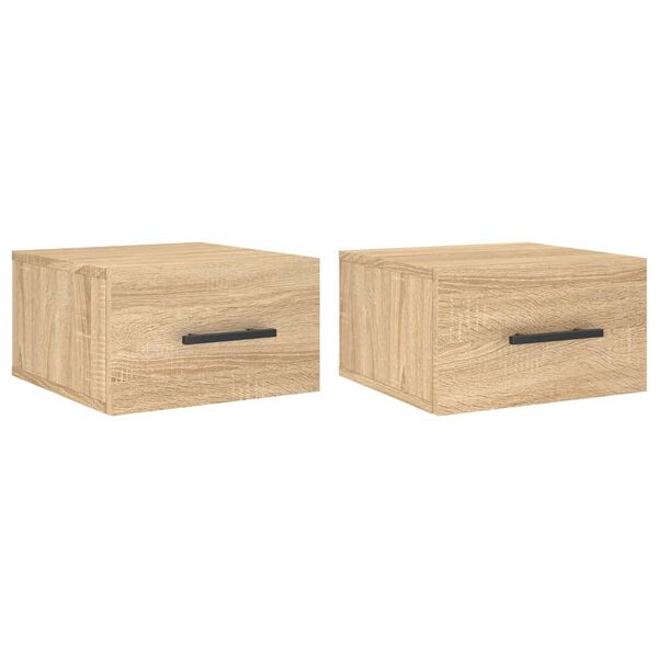 vidaXL Wand-Nachttische 2 Stk. Sonoma-Eiche 35x35x20 cm