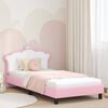 vidaXL Kinderbettgestell mit Kopfteil mit Kopfteil Rosa 80 x 200 cm PU