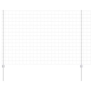 vidaXL Euro-Zaun mit Pfosten 10 x 1,6 m Verzinkter Stahl Silber Netz
