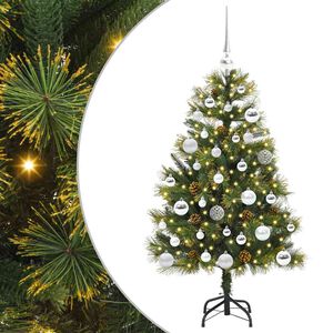 vidaXL K&uuml;nstlicher klappbarer Weihnachtsbaum mit Tannenzapfen 120 cm