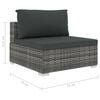 vidaXL 4-tlg. Garten-Lounge-Set mit Auflagen Poly Rattan Grau