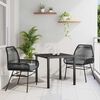vidaXL Garten Essgruppe mit Kissen 3 pcs Schwarz Poly-Rattan